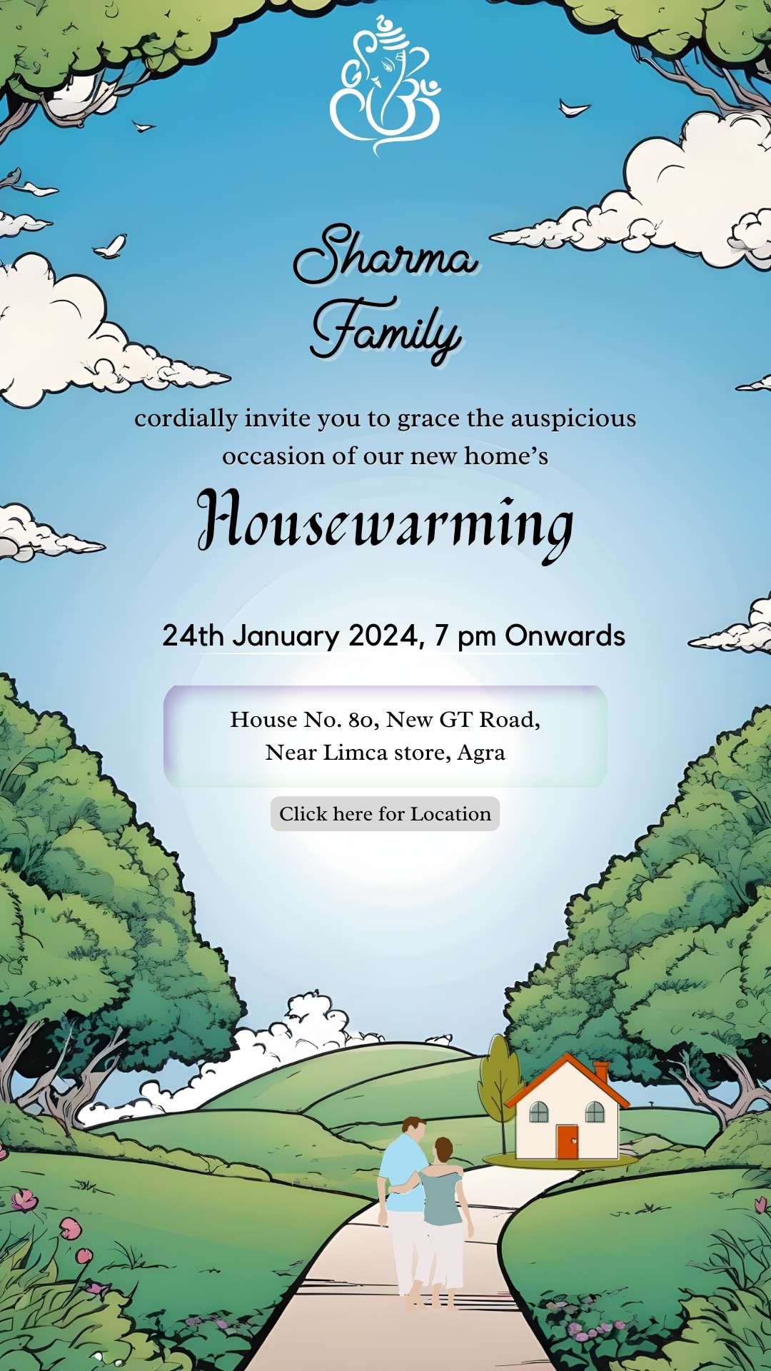 House warming invitation card