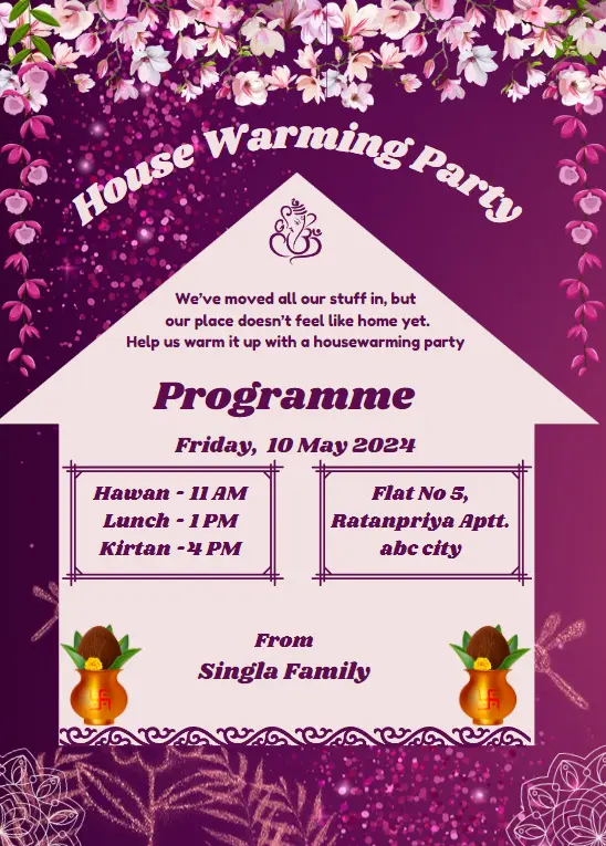 Housewarming party invitation